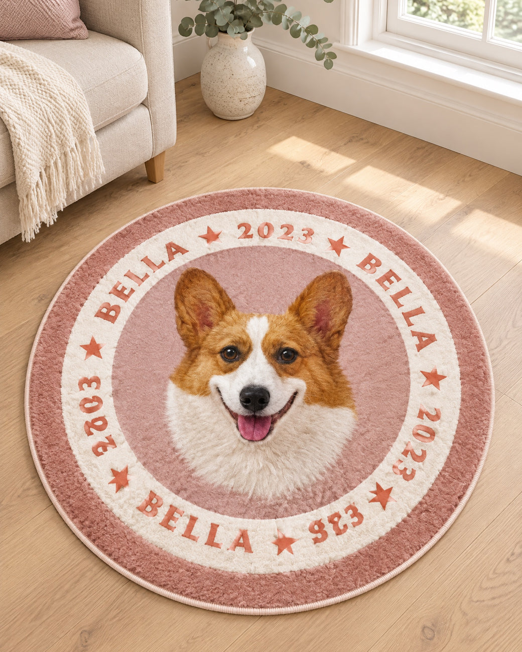 Bespoke Custom Pet Photo Faux Shearling Rug – main