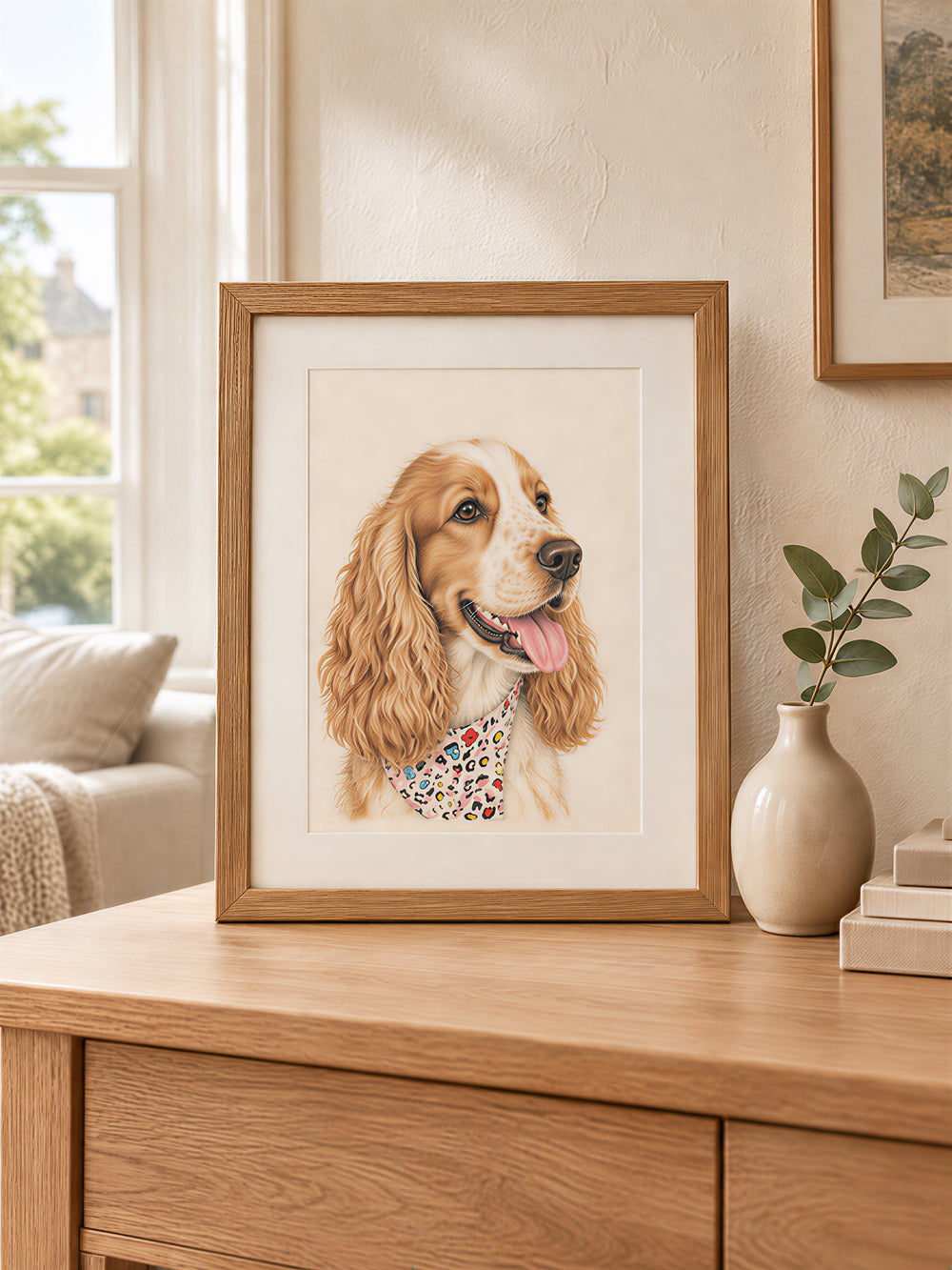Custom Hand-Drawn Coloured Pencil Pet Portrait – main