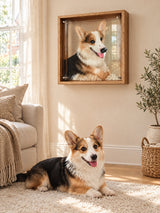 Bespoke Custom Acrylic Pet Portrait – room scene