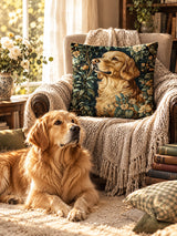 Bespoke Vintage Pet Portrait Oil Painting Throw Pillow – room scene
