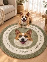 Bespoke Custom Pet Photo Faux Shearling Rug – room scene