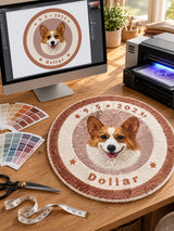 Bespoke Custom Pet Photo Faux Shearling Rug – print detail