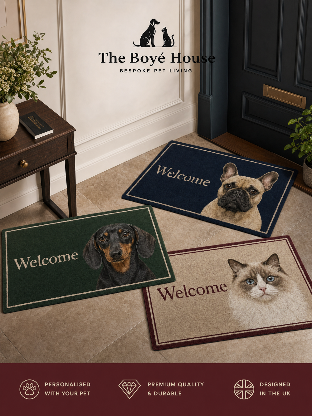 The Personalised Muddy Paws Dirt-Trapper Doormat | Custom Pet Name Mat