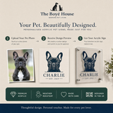 Interactive Wobble-Head Pet Portrait House Sign | Custom Gradient Acrylic Door Number Plaque with Self-Adhesive Backing