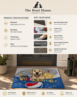 Custom Pet Canister Wire Loop Doormat | Heavy-Duty Mud Trapper Door Mat with Anti-Slip Rubber Backing