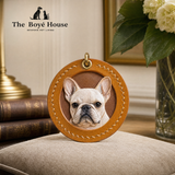 Bespoke Hand-Carved Leather Pet Portrait Charm - Premium Italian Full-Grain Leather Artisan Keepsake, Custom Dog & Cat Portrait Bag Charm & Bedside Ornament