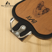 Handcrafted Oak Pet Lead Hanger with Heavy-Duty Hooks for Hallway