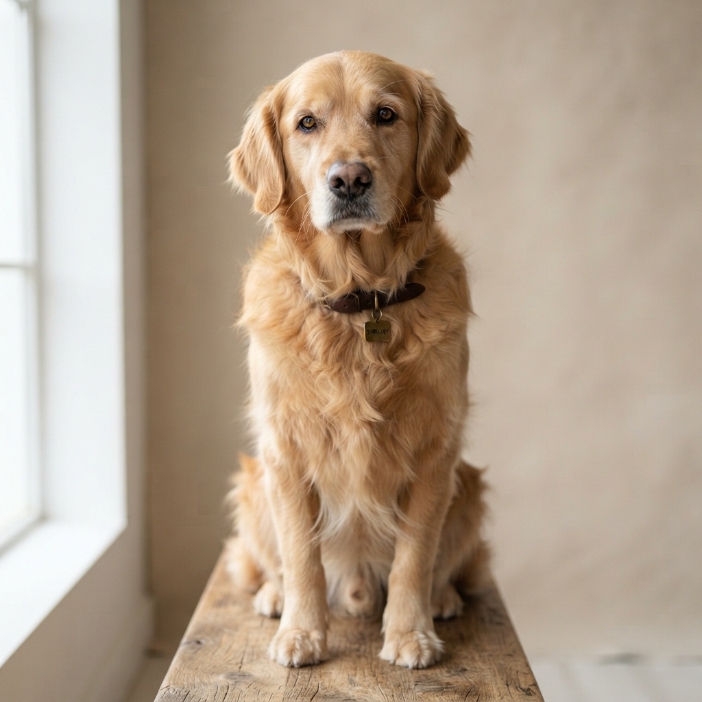 Barnaby, a golden retriever